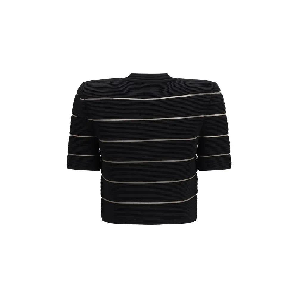 Balmain Black Viscose Cardigan