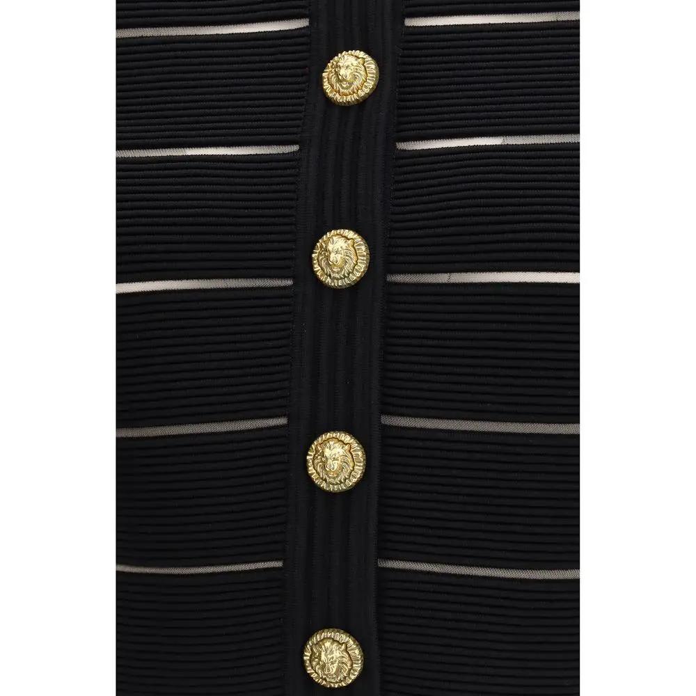 Balmain Black Viscose Cardigan