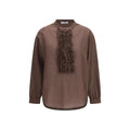 SOSUE Brown Cotton Pattern Shirt