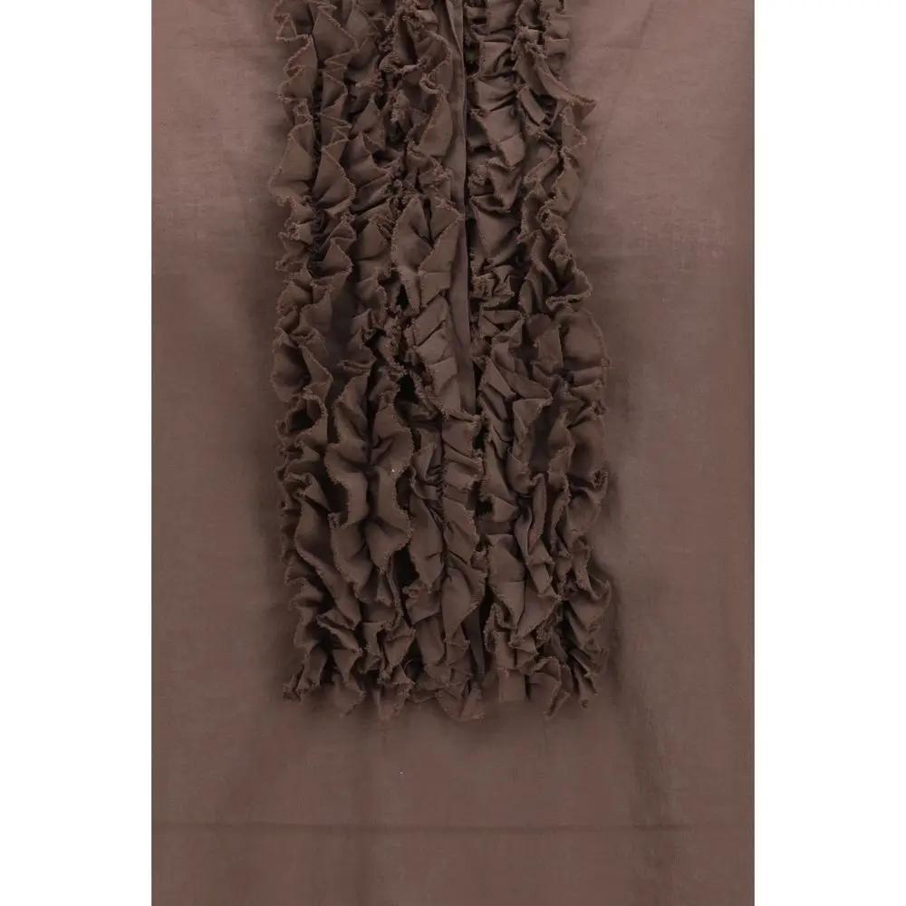SOSUE Brown Cotton Pattern Shirt