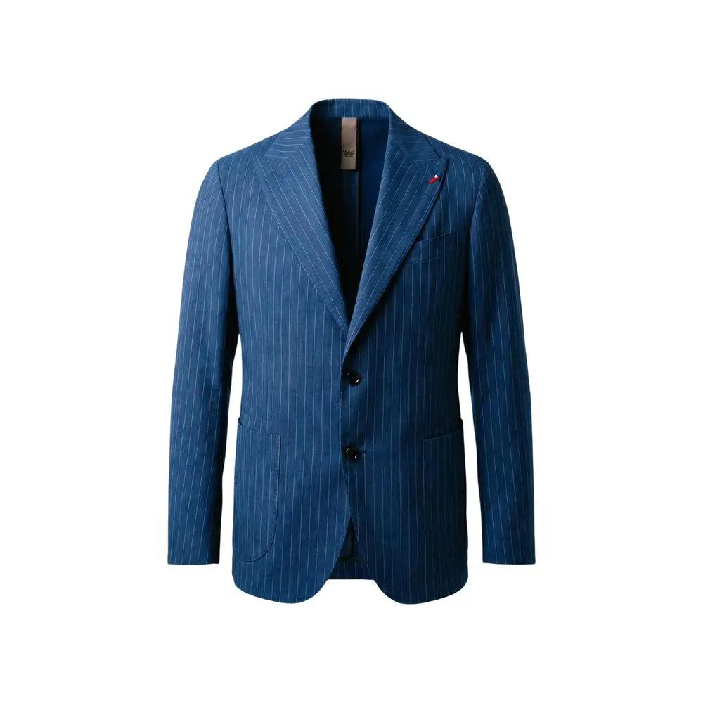 Costume deux pièces en polyester bleu rebelle