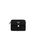 Women’s Black Re-Nylon Shoulder Bag – Prada Leather Trim Triangle Logo SS26