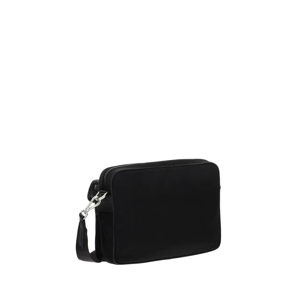 Women’s Black Re-Nylon Shoulder Bag – Prada Leather Trim Triangle Logo SS26