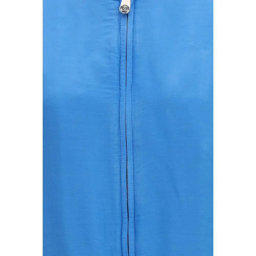 Blouson bomber en soie bleu femme – Versace zip SS26