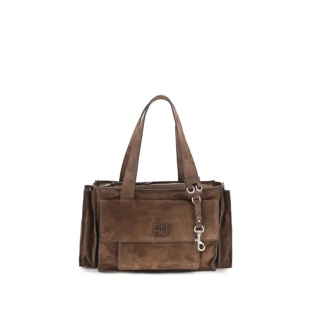 Sac bandoulière Miu Miu Bos Taurus en cuir de veau marron