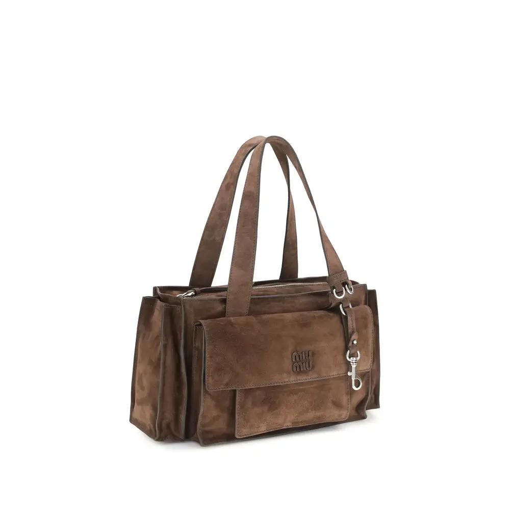 Sac bandoulière Miu Miu Bos Taurus en cuir de veau marron