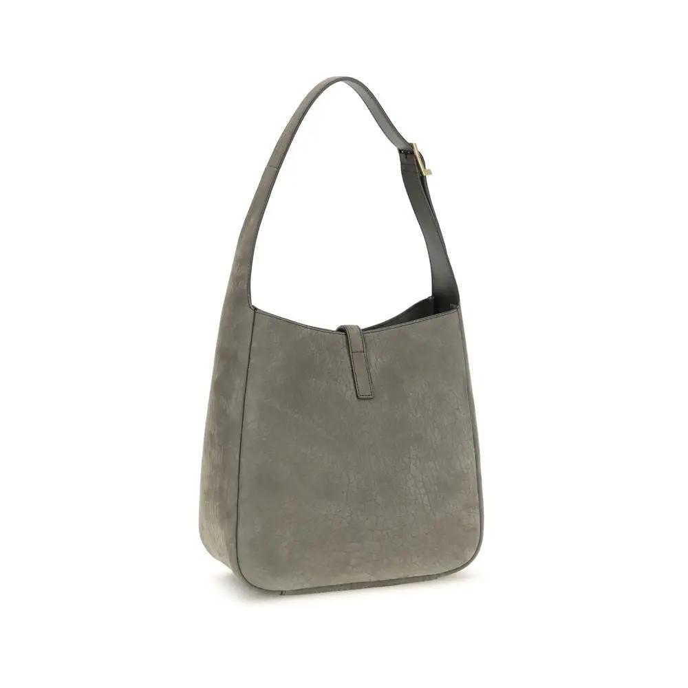 Saint Laurent Gray Calf Leather Bos Taurus Shoulder Bag