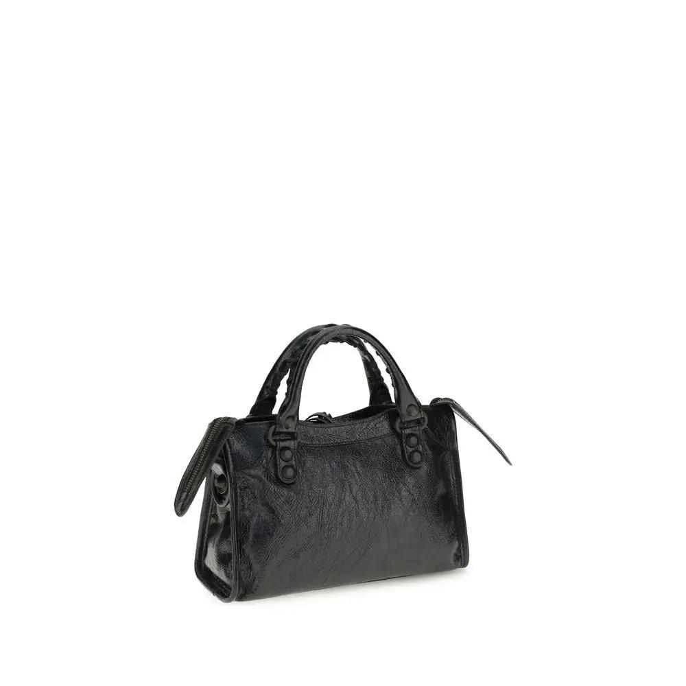 Sac à bandoulière Balenciaga en cuir d'agneau noir
