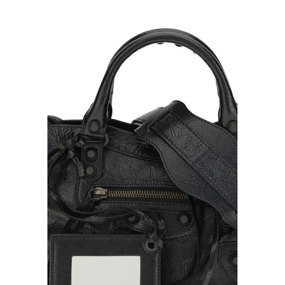 Sac à bandoulière Balenciaga en cuir d'agneau noir