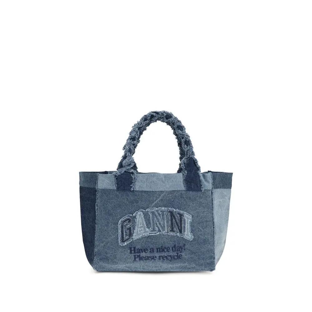 Sac à main Ganni en coton bleu