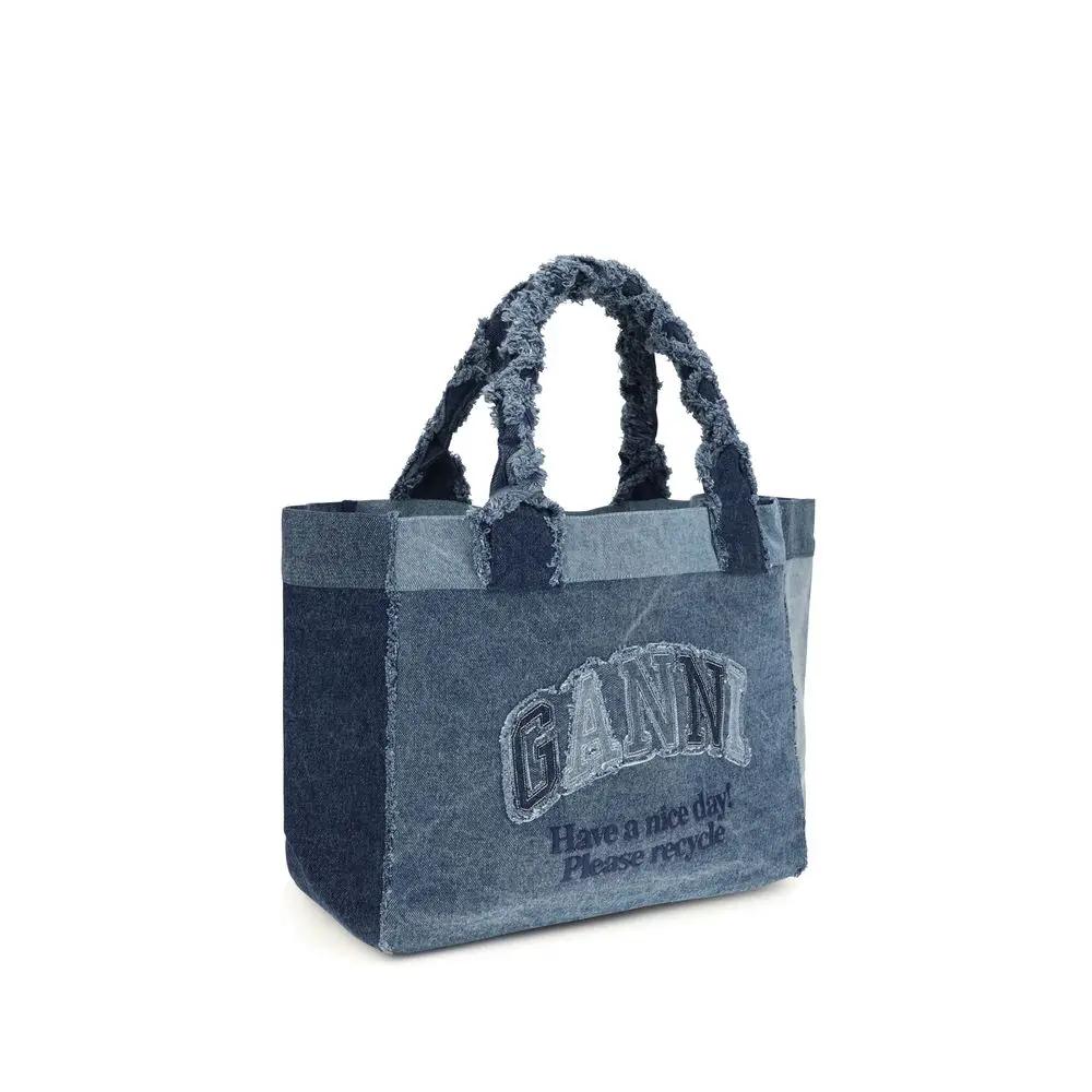 Sac à main Ganni en coton bleu