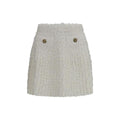 Mini-jupe blanche en viscose Balmain