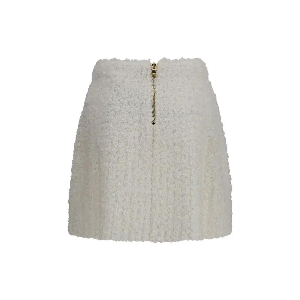 Mini-jupe blanche en viscose Balmain