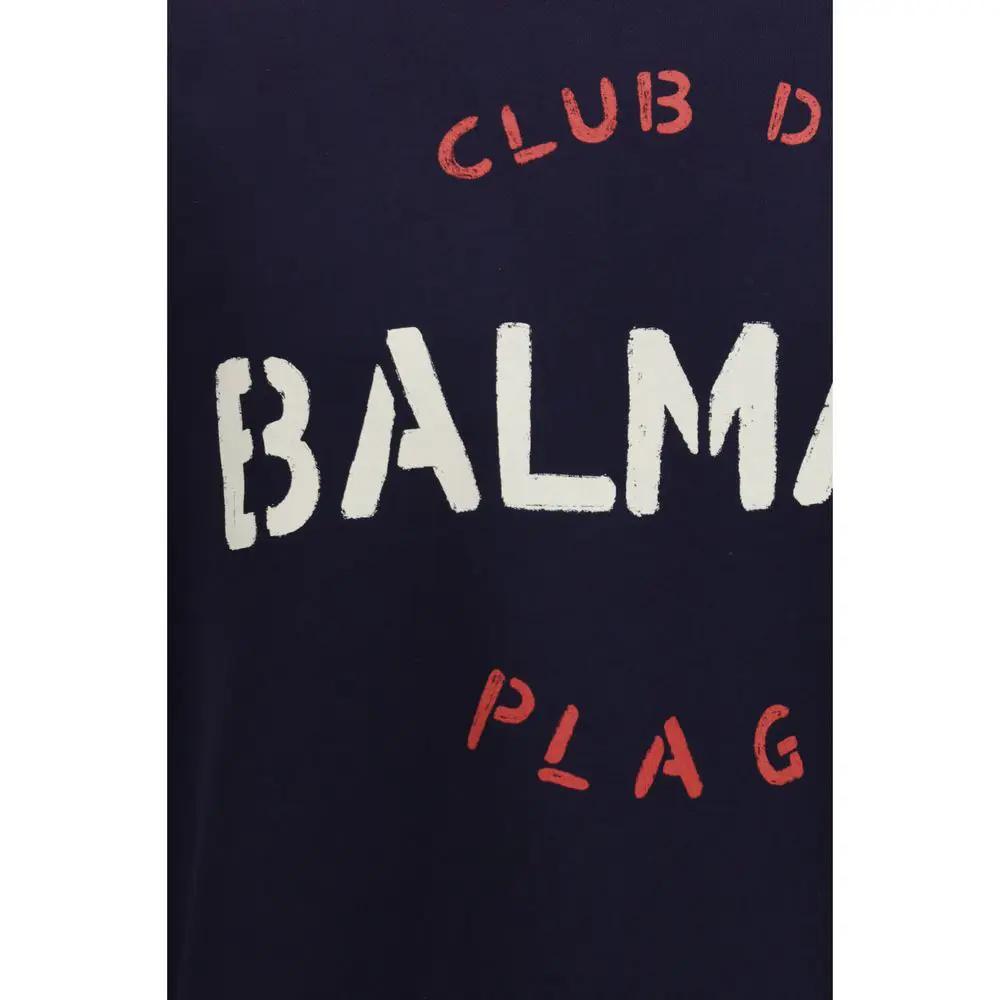 Sweat-shirt Balmain en coton bleu