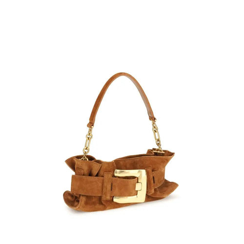 Sac porté épaule Balmain en cuir de veau beige Bos Taurus