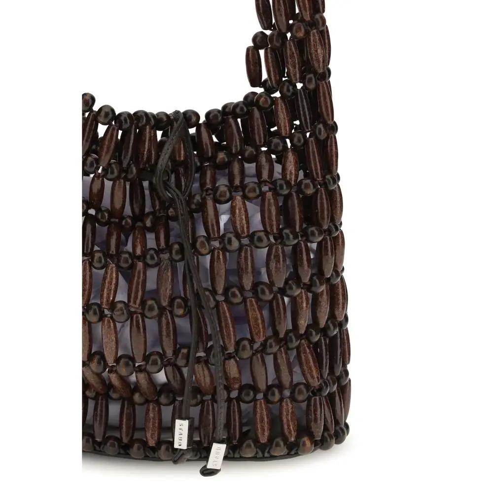 Staud Brown Wood Shoulder Bag