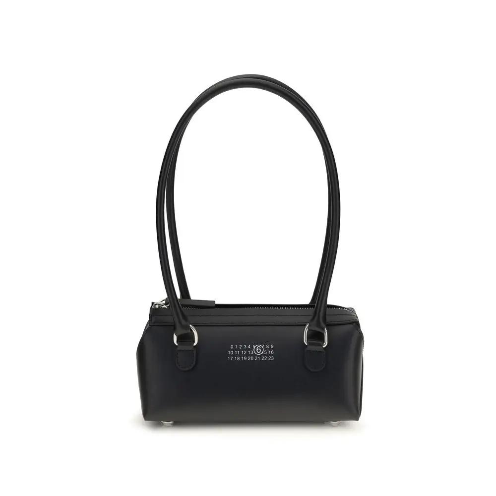 Sac bandoulière MM6 Bos Taurus en cuir de veau noir