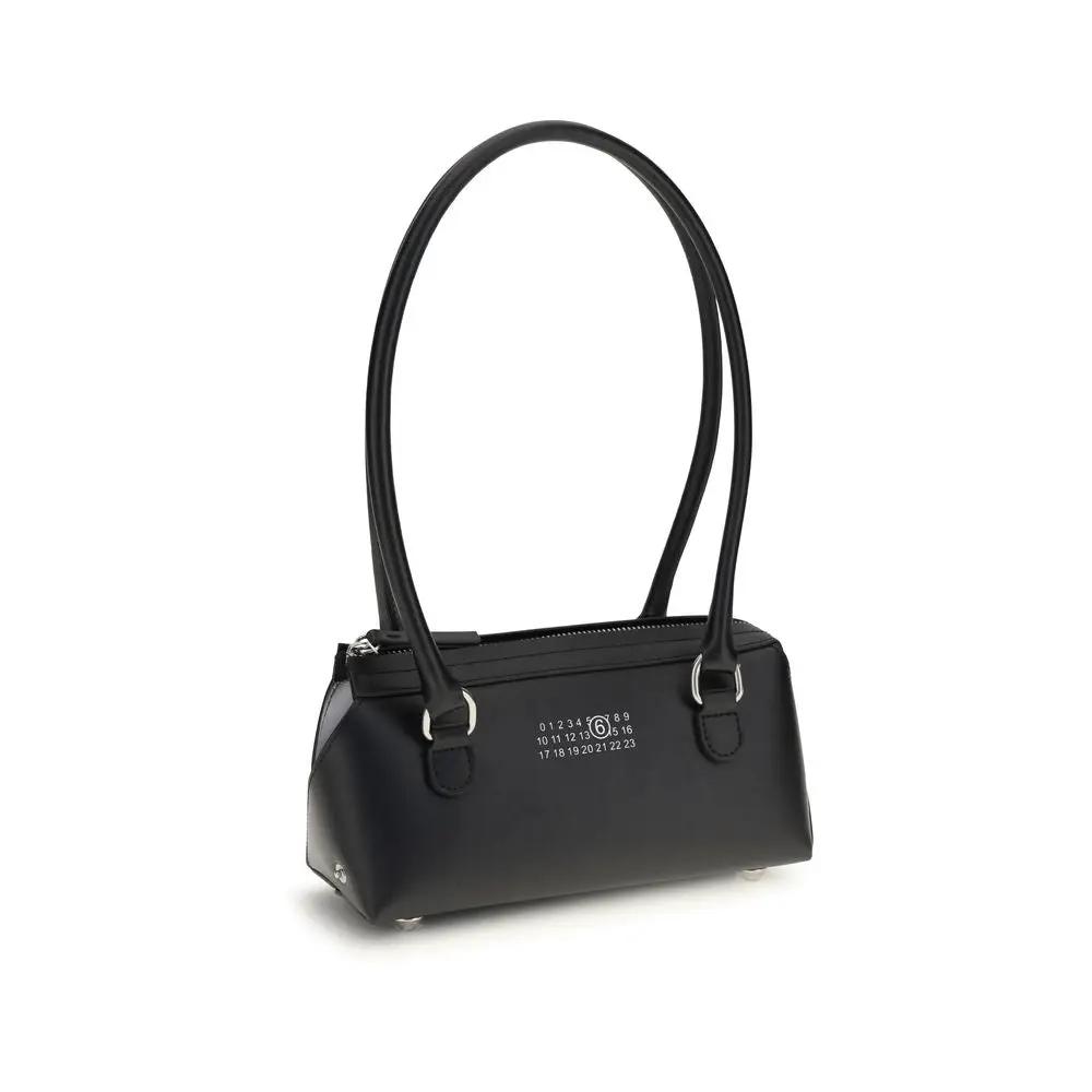Sac bandoulière MM6 Bos Taurus en cuir de veau noir
