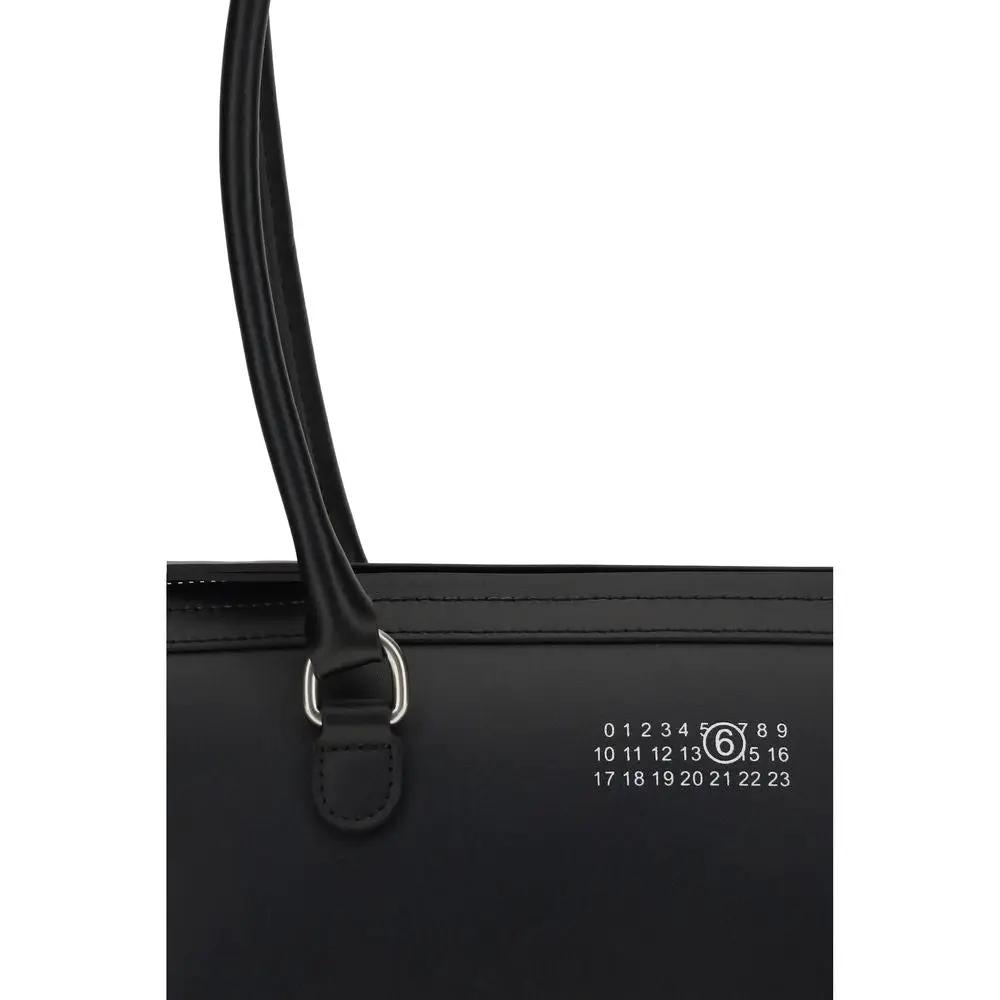 Sac bandoulière MM6 Bos Taurus en cuir de veau noir