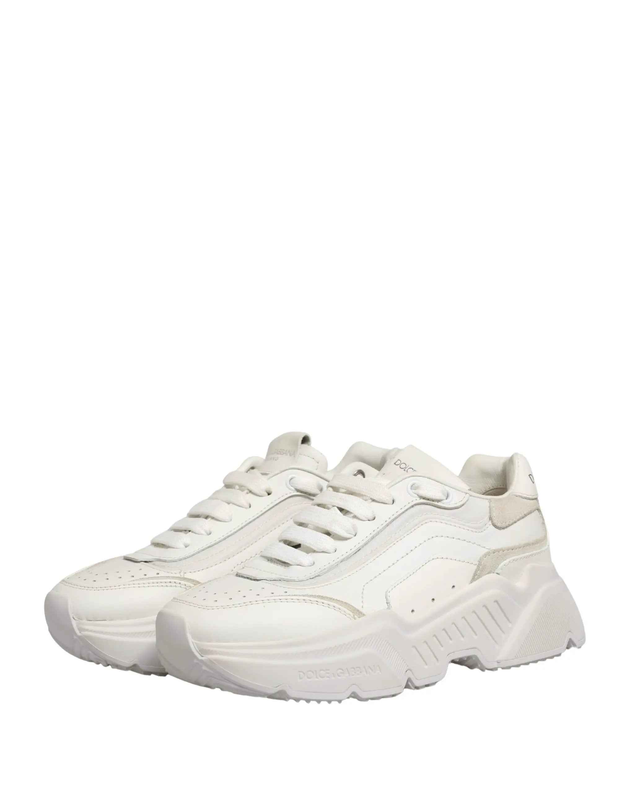 Dolce & Gabbana White Leather Daymaster Low Top Sneakers Shoes