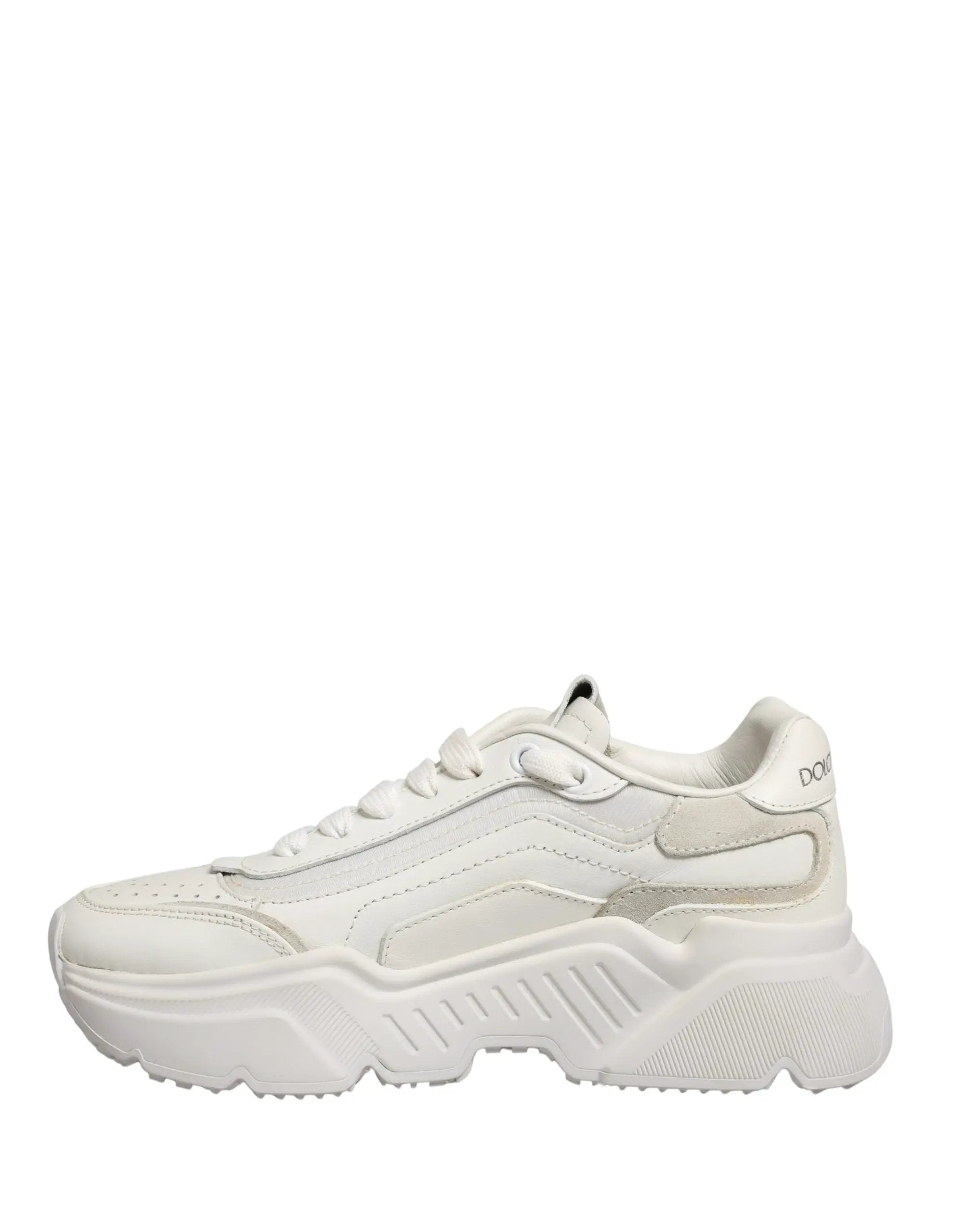 Dolce & Gabbana White Leather Daymaster Low Top Sneakers Shoes