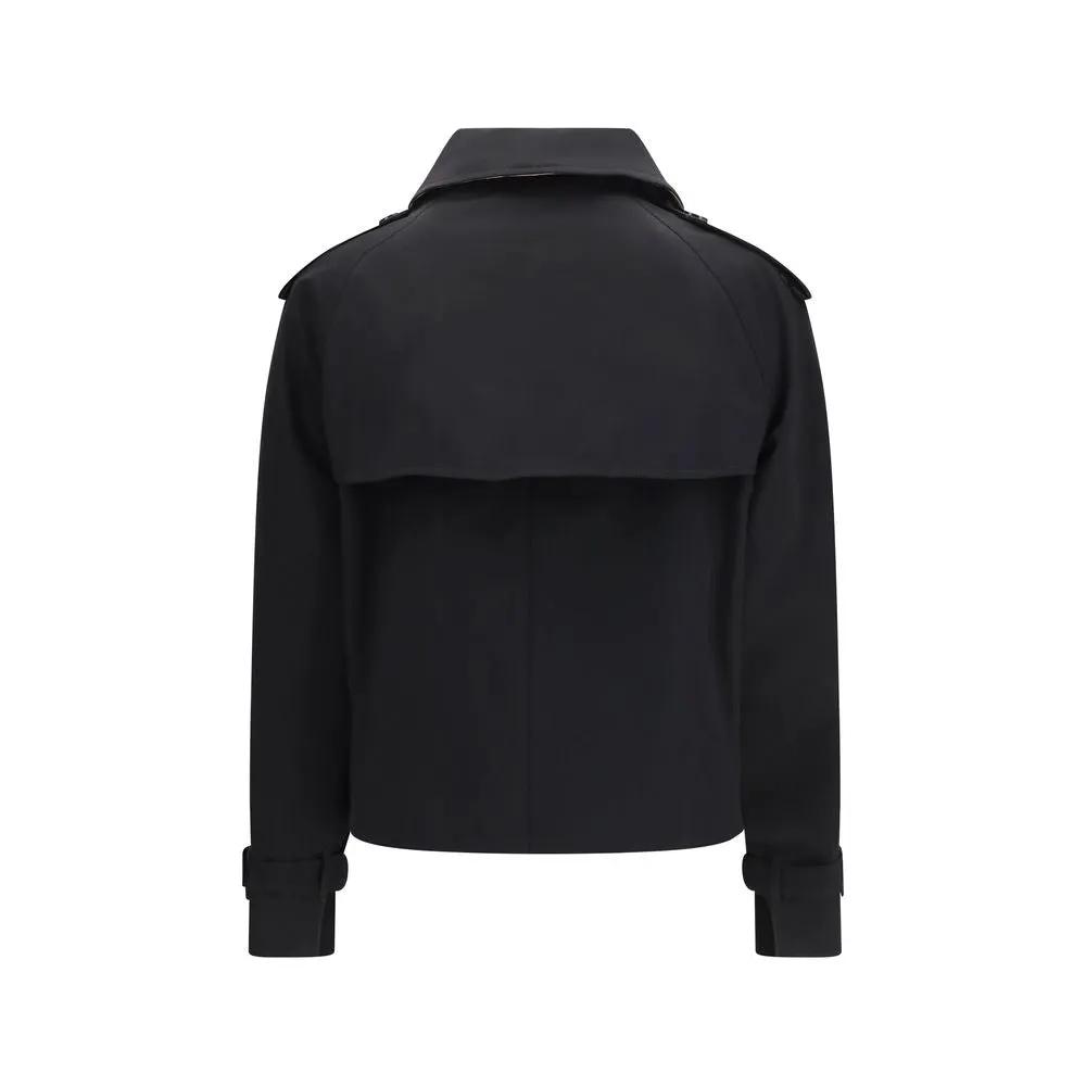 Burberry Black Cotton Trench Coat