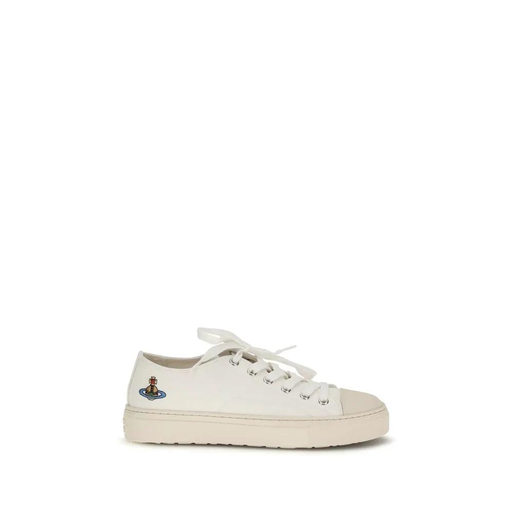 Baskets basses en tissu blanc Vivienne Westwood