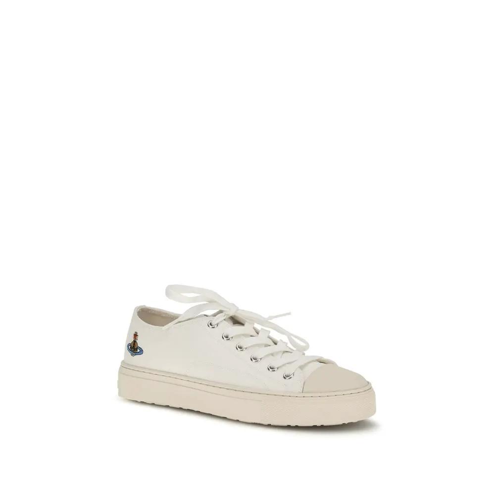 Baskets basses en tissu blanc Vivienne Westwood