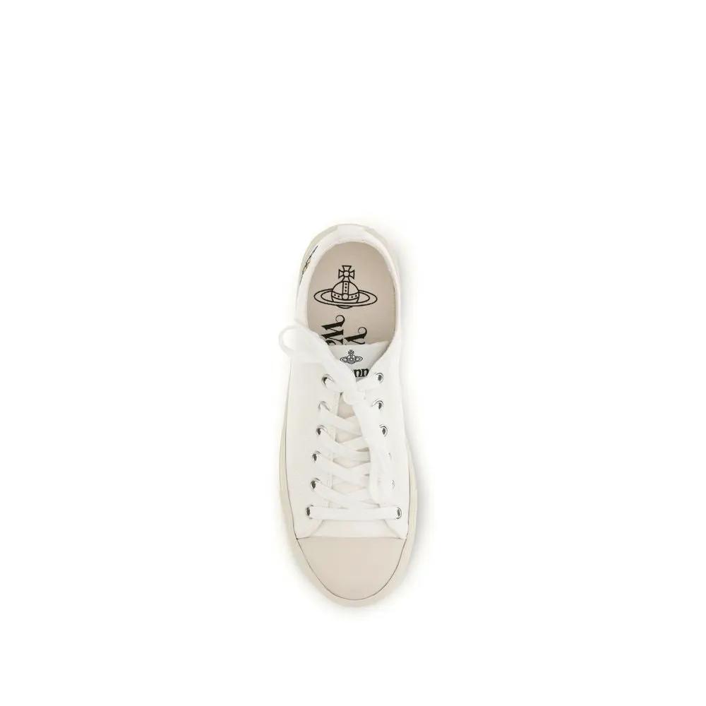 Baskets basses en tissu blanc Vivienne Westwood