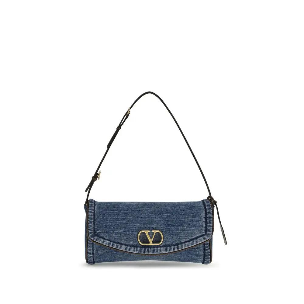 Sac à bandoulière Valentino Garavani en coton bleu
