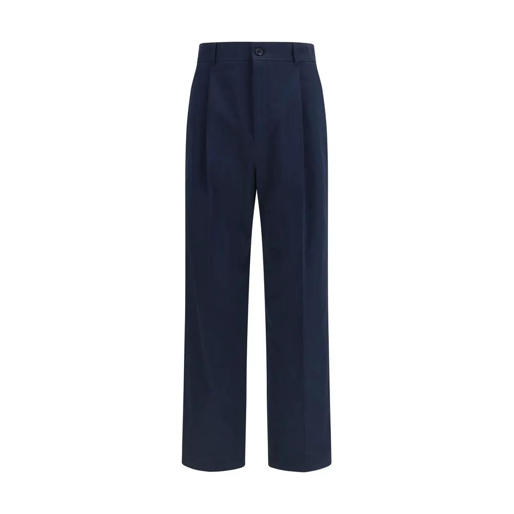 Pantalon décontracté en coton bleu Valentino