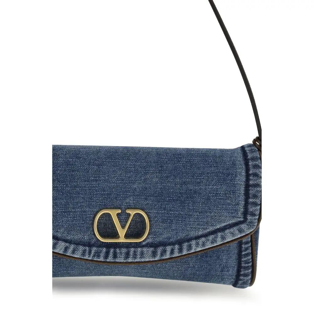 Sac à bandoulière Valentino Garavani en coton bleu