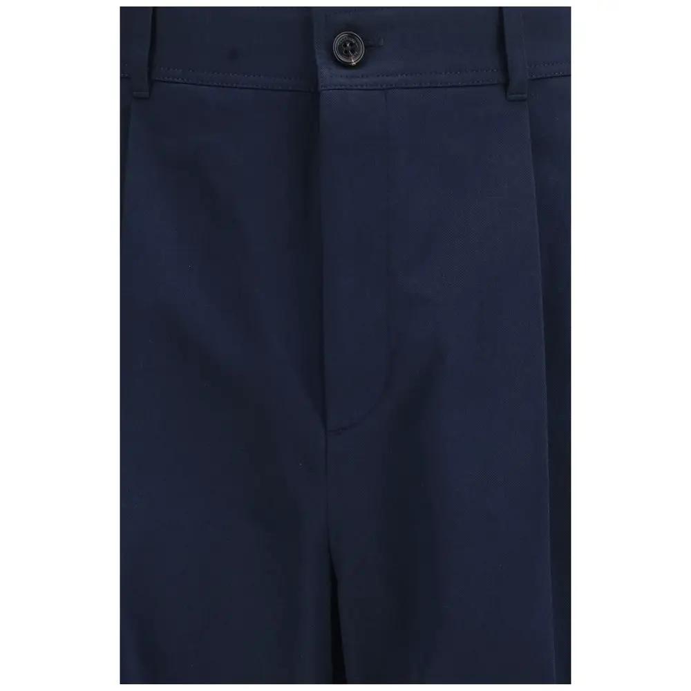 Pantalon décontracté en coton bleu Valentino