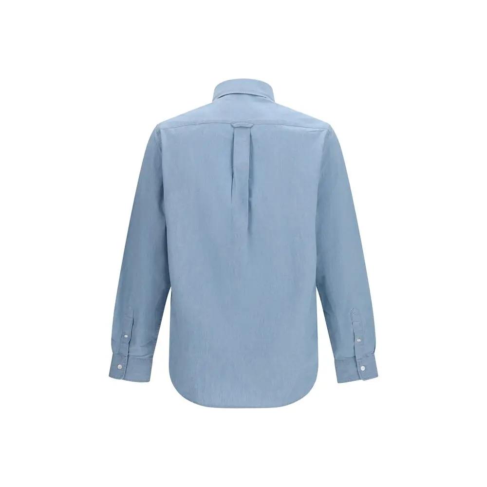 Chemise en coton bleue Maison Kitsuné