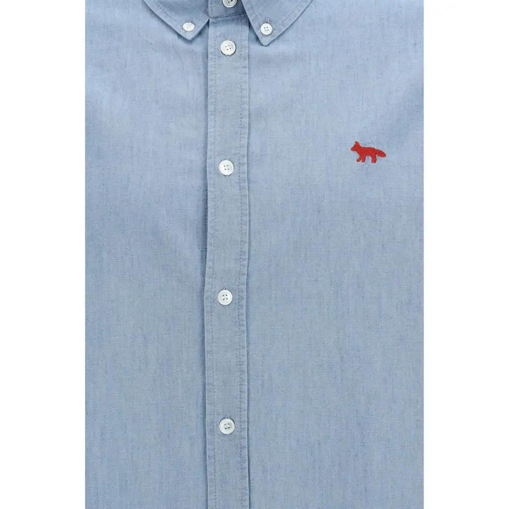 Chemise en coton bleue Maison Kitsuné
