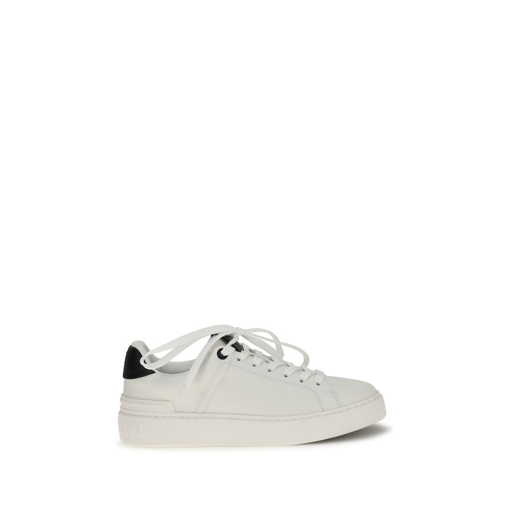 Balmain Black Calf Leather Bos Taurus Low Top Sneakers