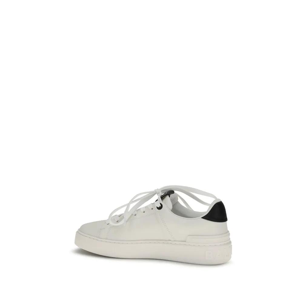 Balmain Black Calf Leather Bos Taurus Low Top Sneakers