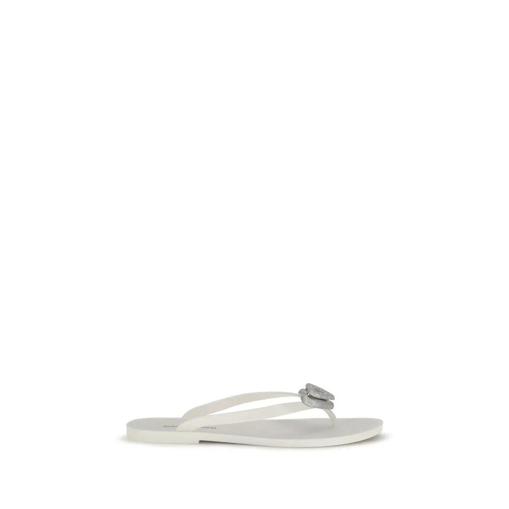 MACH & MACH White Rubber Flat Sandals