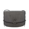 Women’s Gray Leather Crossbody Bag – Jimmy Choo Adjustable Strap Logo Detail