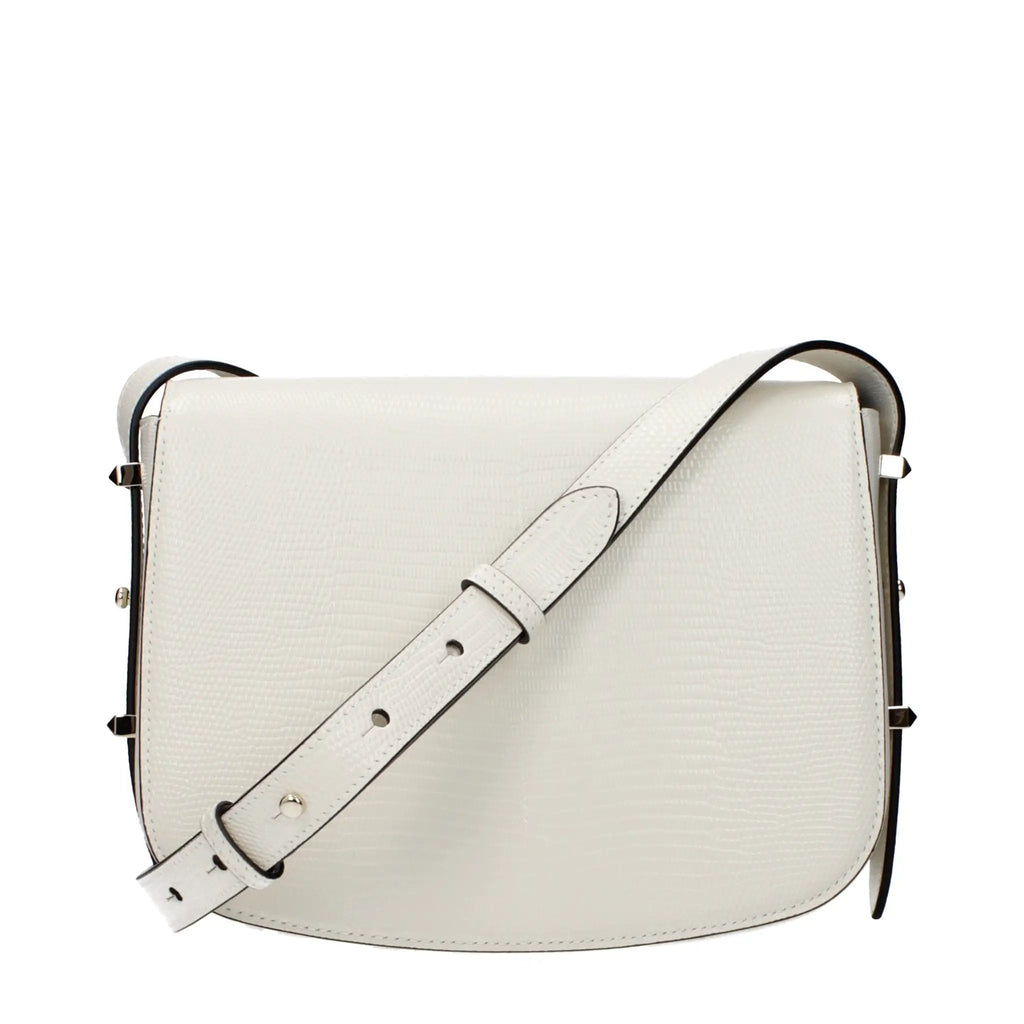 Women’s White Leather Crossbody Bag – Jimmy Choo Adjustable Strap Logo Detail