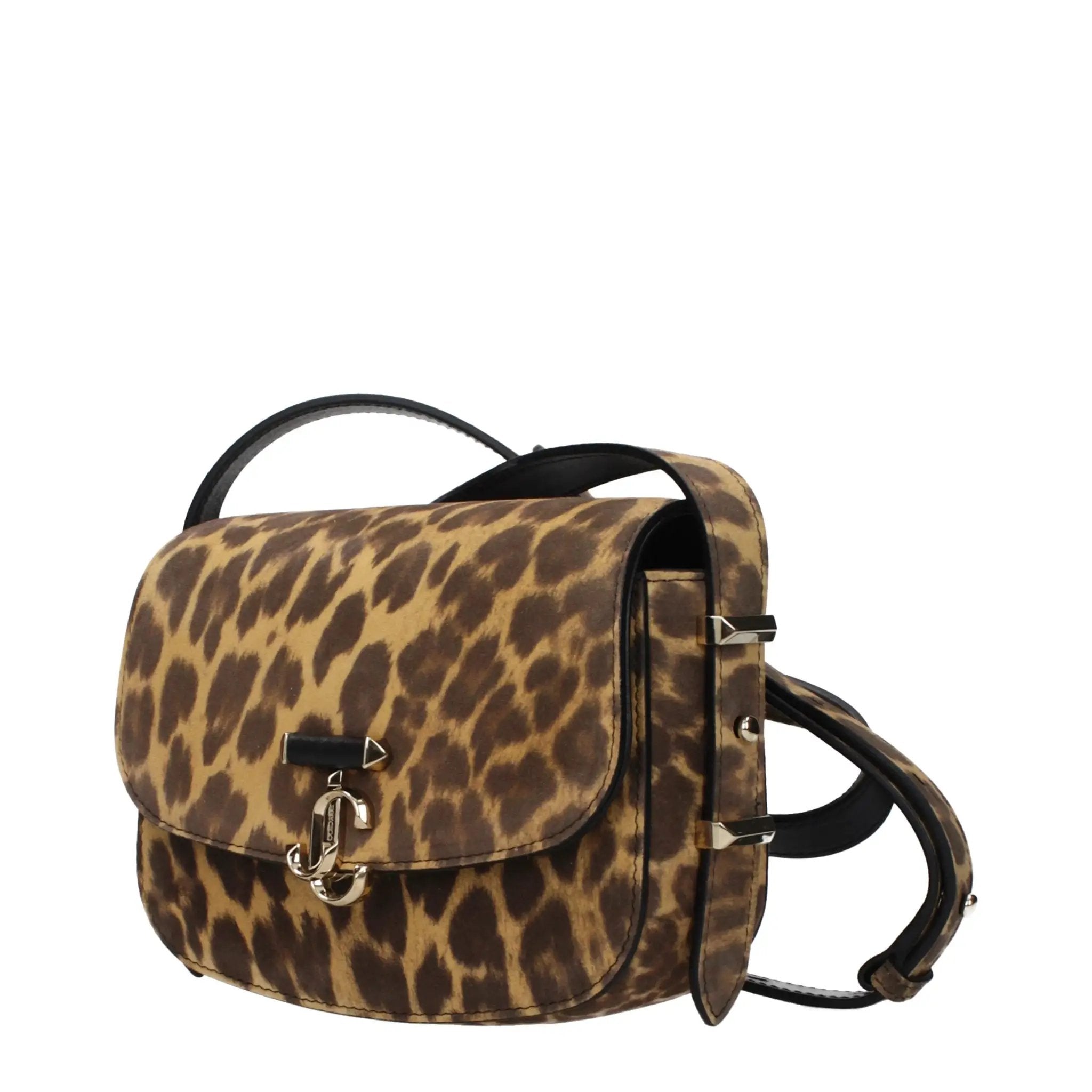 Women’s Brown Suede Crossbody Bag – Jimmy Choo Natural Tone Logo Strap