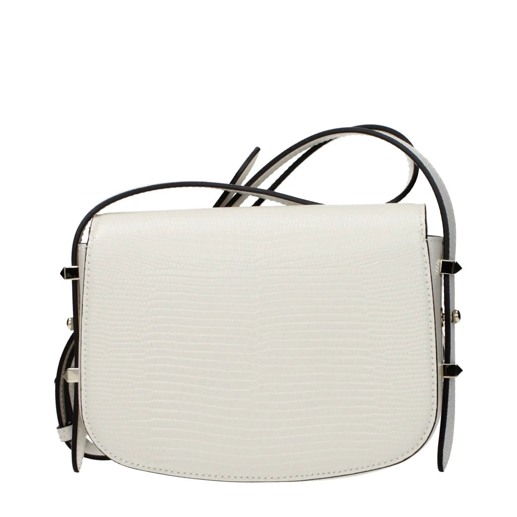 Women’s White Leather Shoulder Bag – Jimmy Choo Adjustable Strap Logo Detail
