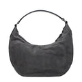 Women’s Gray Suede Shoulder Bag – Jimmy Choo Leather Logo Detail