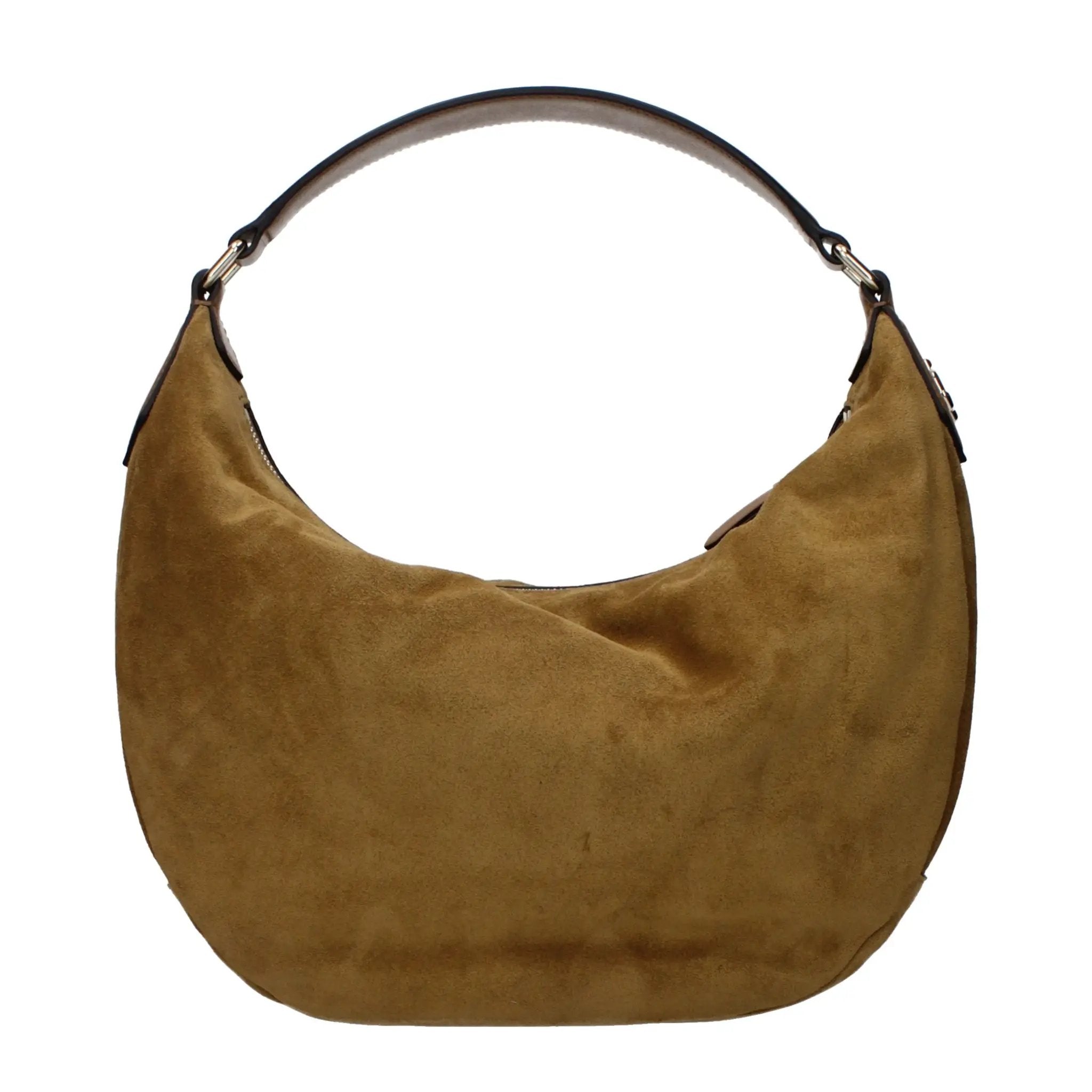 Women’s Brown Suede Shoulder Bag – Jimmy Choo Camel Leather Logo Detail