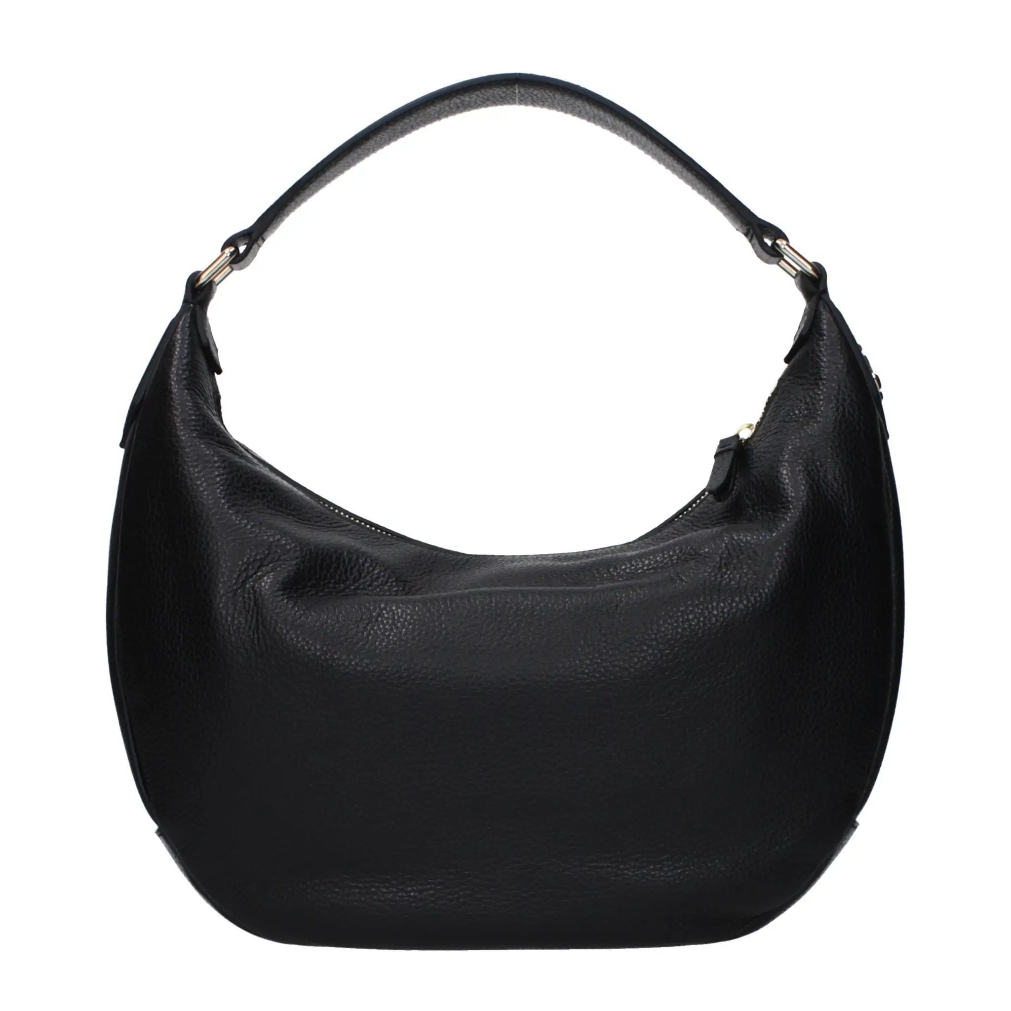 Women’s Black Leather Shoulder Bag – Jimmy Choo Logo Detail Elegant Design