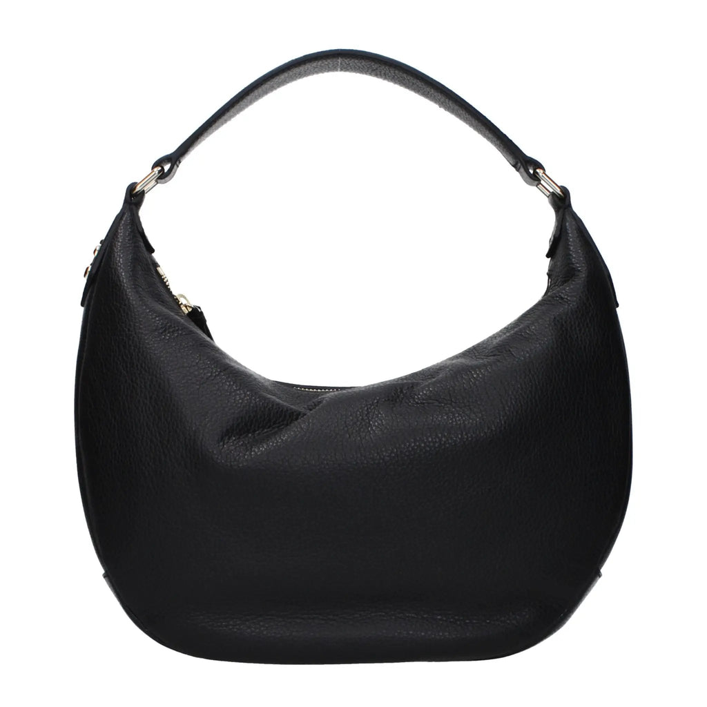 Women’s Black Leather Shoulder Bag – Jimmy Choo Logo Detail Elegant Design