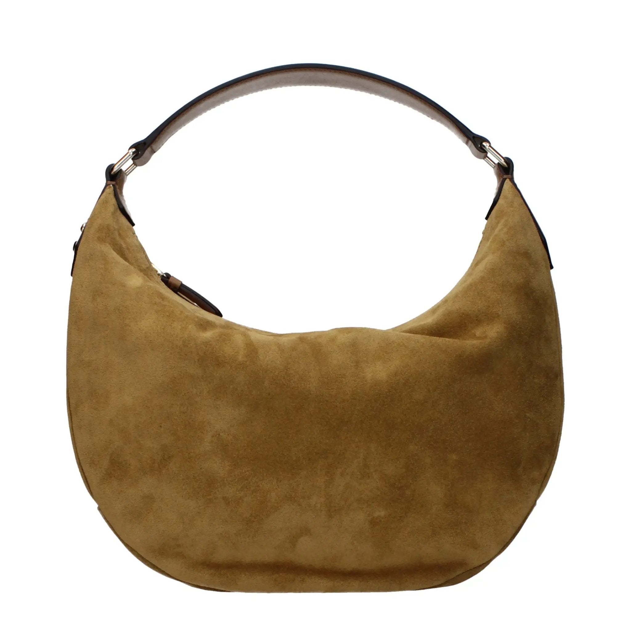 Women’s Brown Suede Shoulder Bag – Jimmy Choo Camel Leather Logo Detail