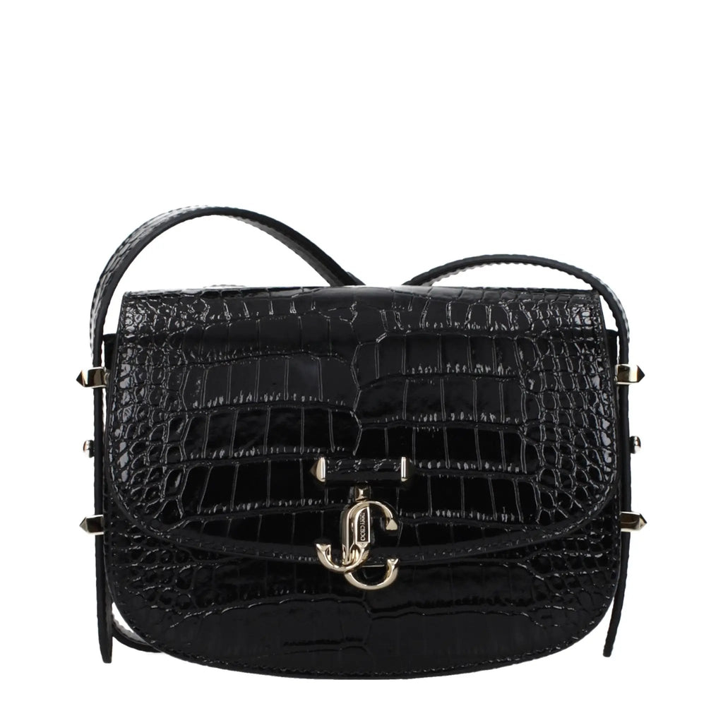 Sac bandoulière en cuir noir pour femme – Jimmy Choo Sangle réglable et amovible Logo