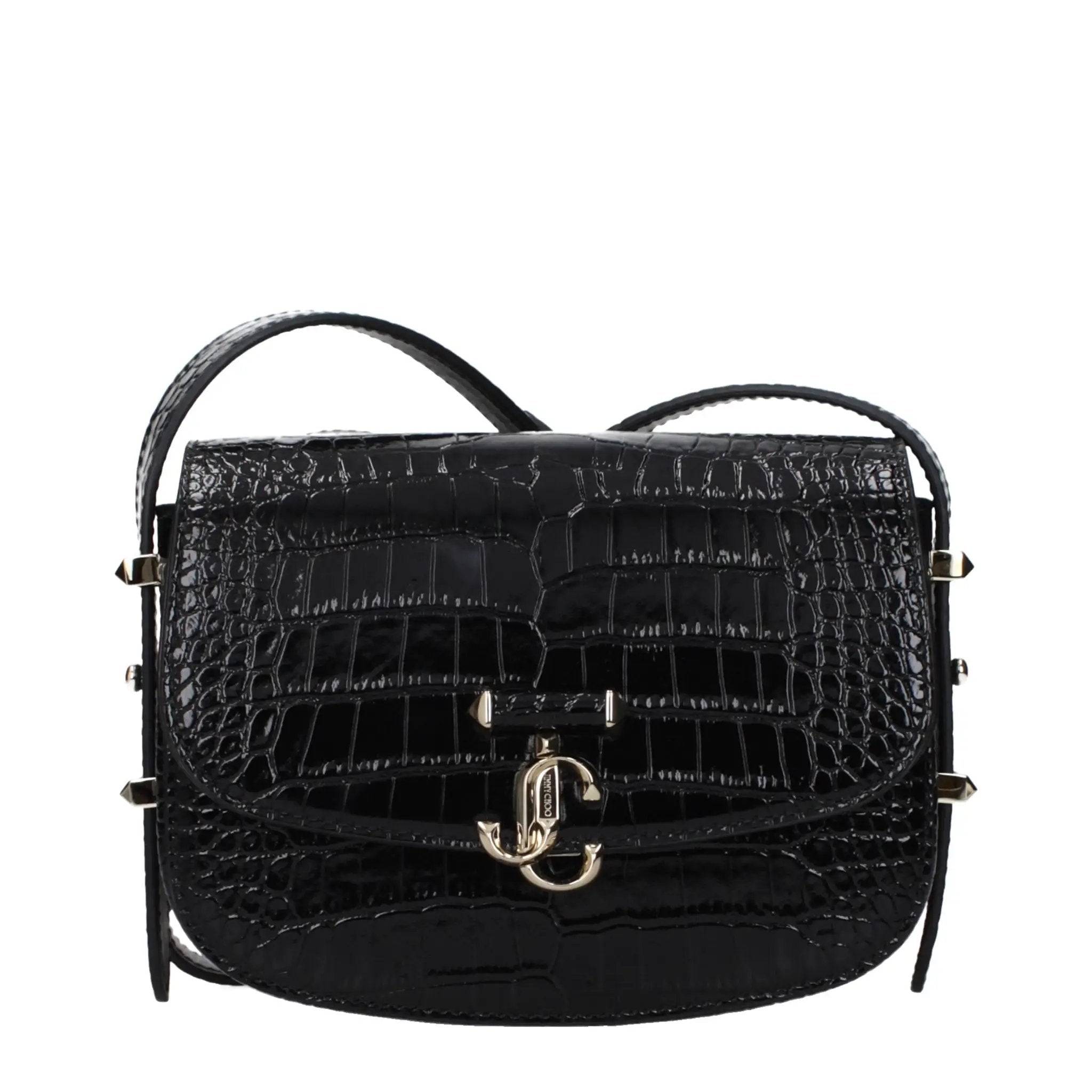 Sac bandoulière en cuir noir pour femme – Jimmy Choo Sangle réglable et amovible Logo