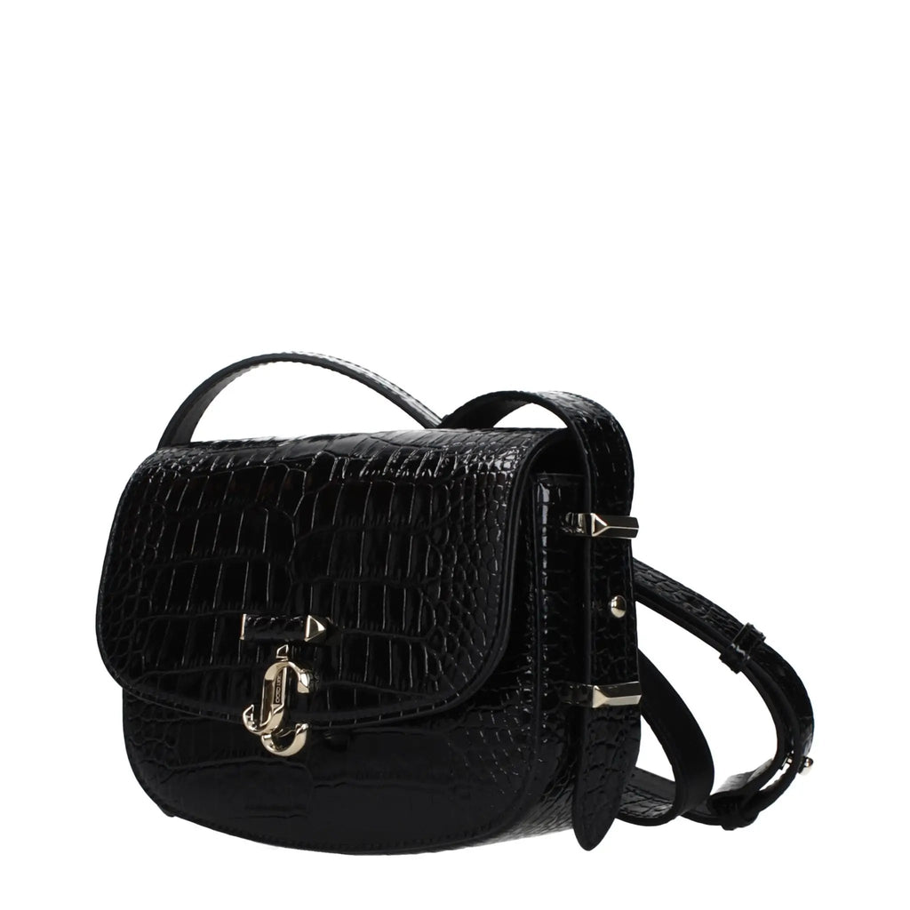 Sac bandoulière en cuir noir pour femme – Jimmy Choo Sangle réglable et amovible Logo